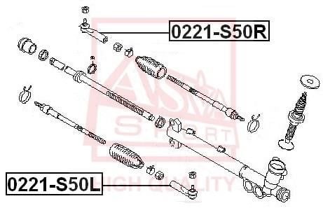 Asva 0221-S50R Tie rod end outer 0221S50R: Buy near me in Poland at 2407.PL - Good price!