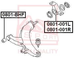 Asva 0801-001L Silent block, front lower arm, rear left 0801001L: Buy near me in Poland at 2407.PL - Good price!