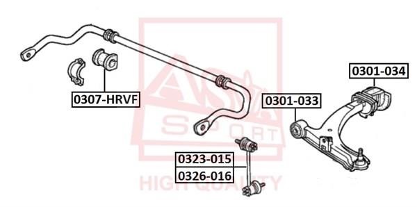 Asva 0307-HRVF Втулка стабилизатора 0307HRVF: Отличная цена - Купить в Польше на 2407.PL!