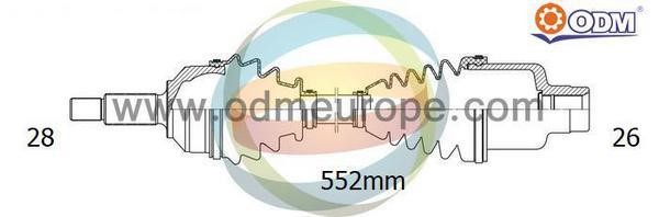 Odm-multiparts 18-052550 Drive shaft 18052550: Buy near me in Poland at 2407.PL - Good price!