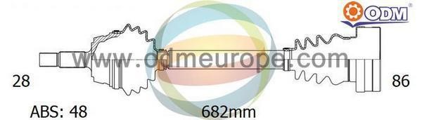 Odm-multiparts 18-213411 Drive shaft 18213411: Buy near me in Poland at 2407.PL - Good price!