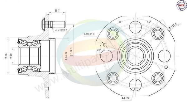 Odm-multiparts 70-040008 Підшипник маточини колеса, комплект 70040008: Приваблива ціна - Купити у Польщі на 2407.PL!