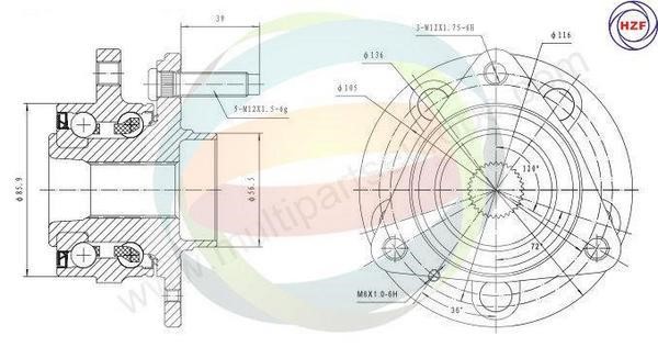 Odm-multiparts 70-230017 Wheel bearing kit 70230017: Buy near me in Poland at 2407.PL - Good price!