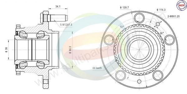 Odm-multiparts 70-050041 Wheel bearing kit 70050041: Buy near me in Poland at 2407.PL - Good price!