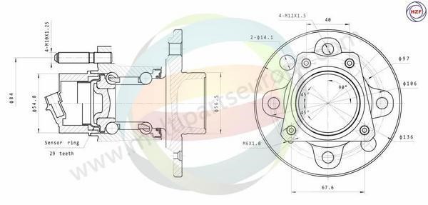 Odm-multiparts 70-230035 Wheel bearing kit 70230035: Buy near me in Poland at 2407.PL - Good price!