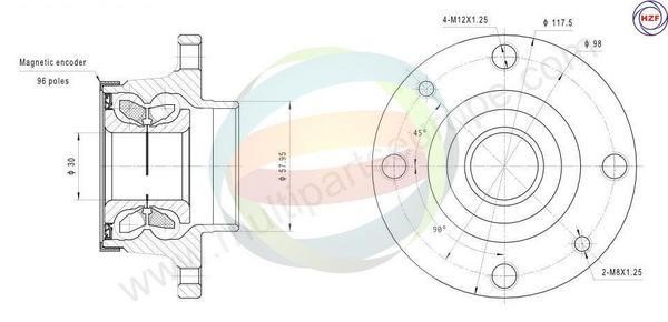 Odm-multiparts 70-350066 Підшипник маточини колеса, комплект 70350066: Приваблива ціна - Купити у Польщі на 2407.PL!