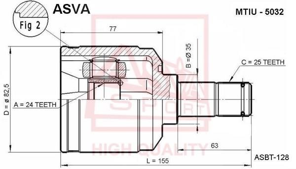 Asva MTIU-5032 Шарнир равных угловых скоростей (ШРУС) MTIU5032: Отличная цена - Купить в Польше на 2407.PL!