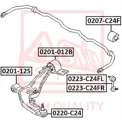 Asva 0223-C24FR Стійка стабілізатора 0223C24FR: Приваблива ціна - Купити у Польщі на 2407.PL!