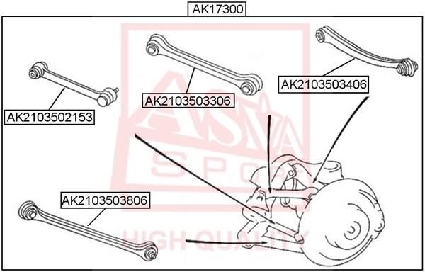 Asva AK2103502153 Рычаг подвески AK2103502153: Отличная цена - Купить в Польше на 2407.PL!