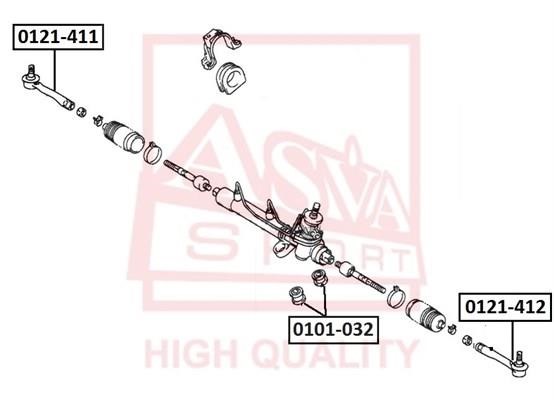 Asva 0121-412 Наконечник поперечной рулевой тяги 0121412: Отличная цена - Купить в Польше на 2407.PL!