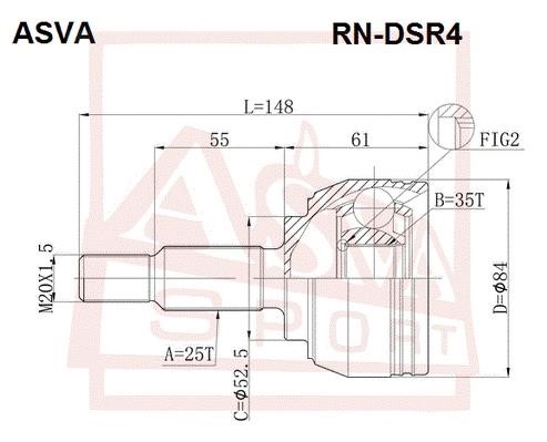 Asva RN-DSR4 Joint Kit, drive shaft RNDSR4: Buy near me in Poland at 2407.PL - Good price!