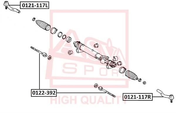 Asva 0121-117L Tie rod end outer 0121117L: Buy near me in Poland at 2407.PL - Good price!