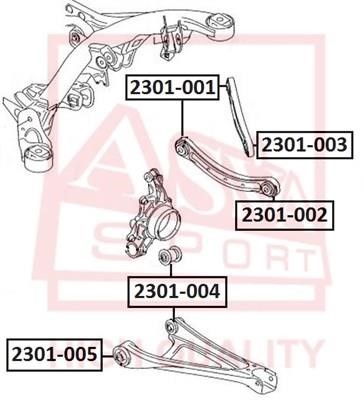 Asva 2301-001 Control Arm-/Trailing Arm Bush 2301001: Buy near me in Poland at 2407.PL - Good price!