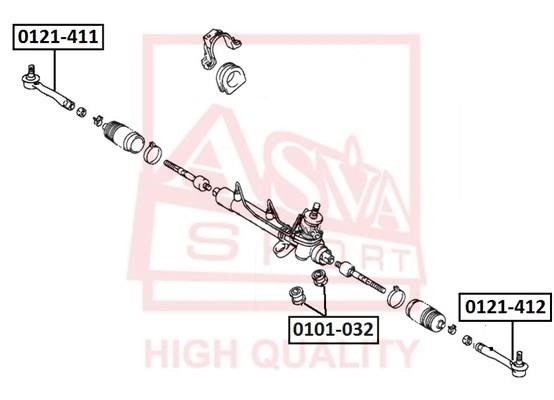 Asva 0121-411 Наконечник поперечной рулевой тяги 0121411: Отличная цена - Купить в Польше на 2407.PL!