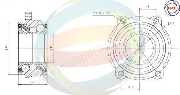 Odm-multiparts 70-140022 Wheel bearing kit 70140022: Buy near me at 2407.PL in Poland at an Affordable price!