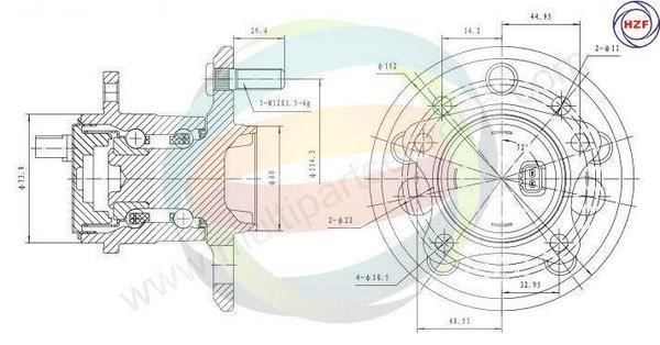 Odm-multiparts 70-090055 Подшипник ступицы колеса, комплект 70090055: Отличная цена - Купить в Польше на 2407.PL!