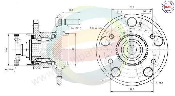 Odm-multiparts 70-080037 Wheel bearing kit 70080037: Buy near me in Poland at 2407.PL - Good price!