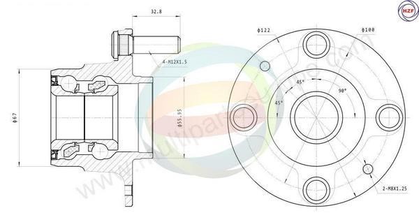 Odm-multiparts 70-080069 Wheel bearing kit 70080069: Buy near me in Poland at 2407.PL - Good price!