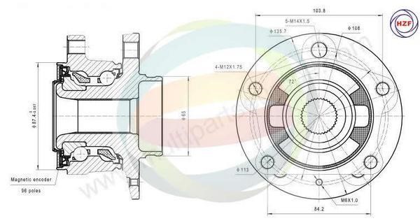 Odm-multiparts 70-150032 Підшипник маточини колеса, комплект 70150032: Приваблива ціна - Купити у Польщі на 2407.PL!