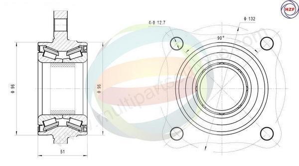 Odm-multiparts 70-090091 Wheel bearing kit 70090091: Buy near me in Poland at 2407.PL - Good price!