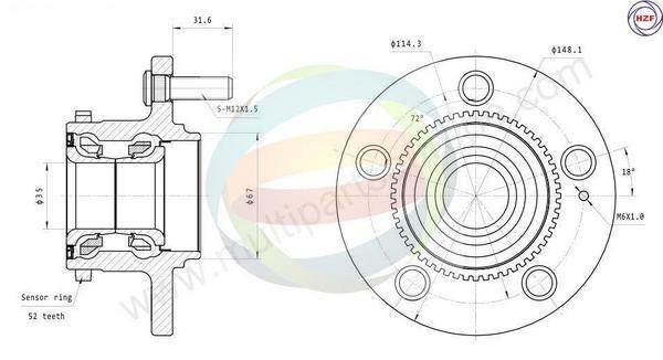 Odm-multiparts 70-080026 Wheel bearing kit 70080026: Buy near me in Poland at 2407.PL - Good price!