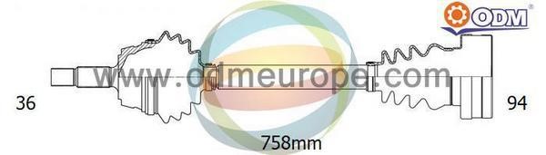 Odm-multiparts 18212170 Drive shaft 18212170: Buy near me in Poland at 2407.PL - Good price!