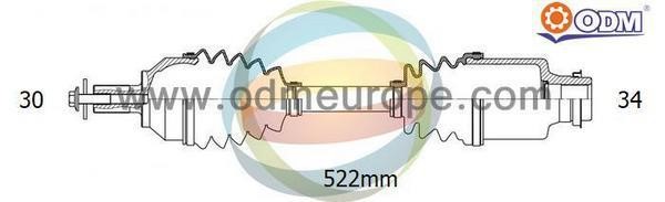 Odm-multiparts 18-141250 Drive shaft 18141250: Buy near me in Poland at 2407.PL - Good price!