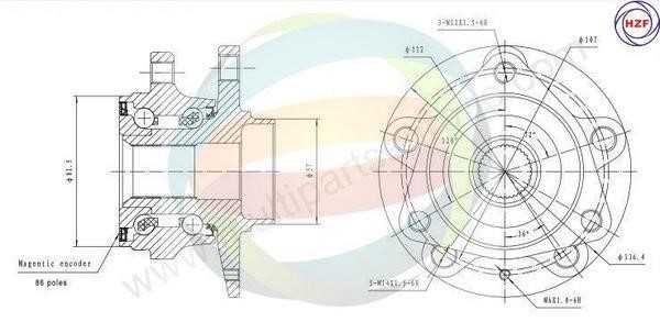 Odm-multiparts 70-210064 Підшипник маточини колеса, комплект 70210064: Приваблива ціна - Купити у Польщі на 2407.PL!