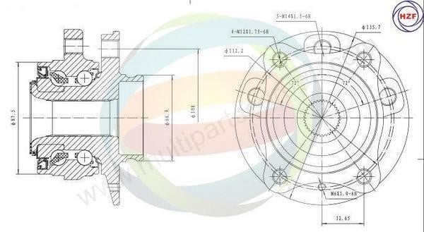 Odm-multiparts 70-150040 Wheel bearing kit 70150040: Buy near me in Poland at 2407.PL - Good price!