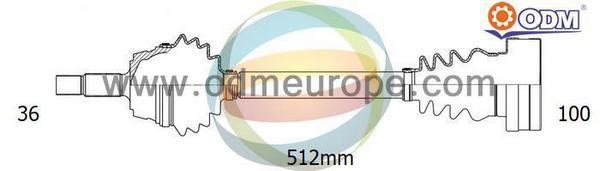 Odm-multiparts 18-211380 Drive Shaft 18211380: Buy near me in Poland at 2407.PL - Good price!