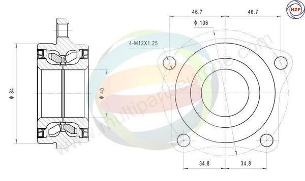 Odm-multiparts 70-080142 Wheel bearing kit 70080142: Buy near me in Poland at 2407.PL - Good price!
