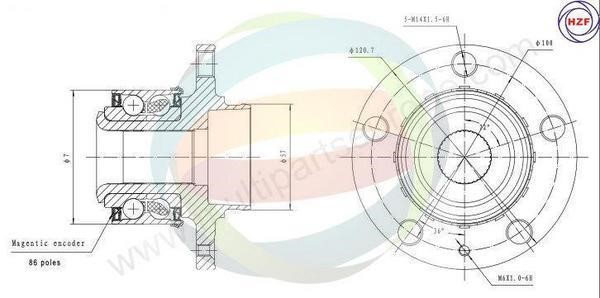 Odm-multiparts 70-210079 Wheel bearing kit 70210079: Buy near me in Poland at 2407.PL - Good price!