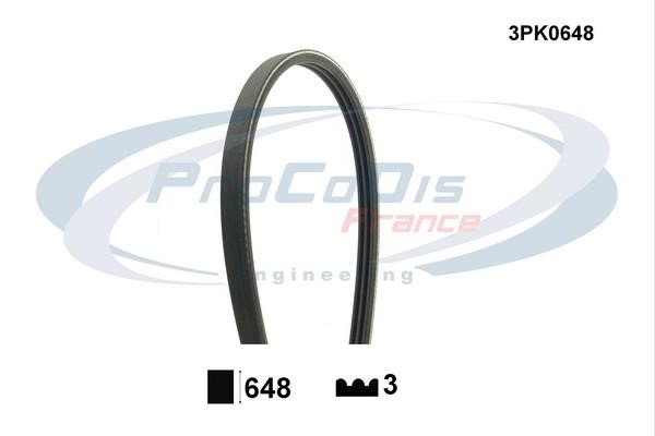 Procodis France 3PK0648 V-ribbed belt 3PK648 3PK0648: Buy near me in Poland at 2407.PL - Good price!