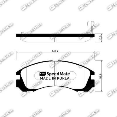 Speedmate SM-BPH009 Brake Pad Set, disc brake SMBPH009: Buy near me in Poland at 2407.PL - Good price!