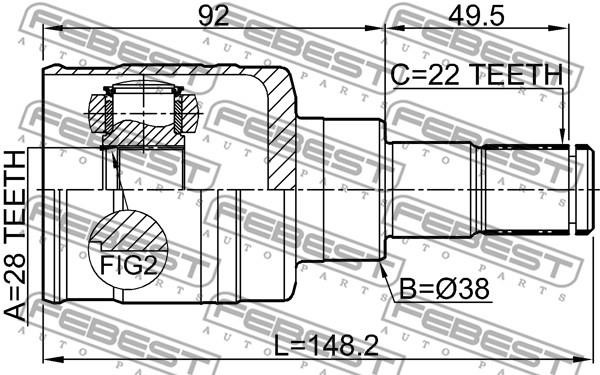 Febest 0711-RS413ATLH Joint kit, drive shaft 0711RS413ATLH: Buy near me in Poland at 2407.PL - Good price!