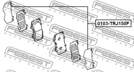Febest 0103-TRJ150F Mounting kit brake pads 0103TRJ150F: Buy near me in Poland at 2407.PL - Good price!