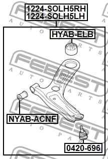 Febest 1224-SOLH5LH Track Control Arm 1224SOLH5LH: Buy near me in Poland at 2407.PL - Good price!