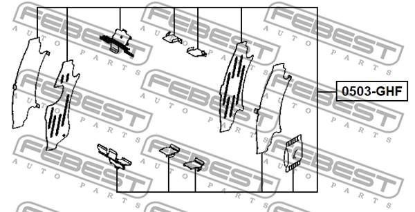 Febest 0503-GHF Mounting kit brake pads 0503GHF: Buy near me at 2407.PL in Poland at an Affordable price!