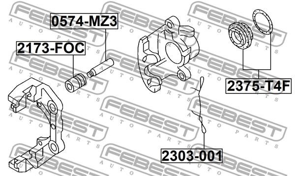 Febest 2303-001 Brake pad accessories 2303001: Buy near me in Poland at 2407.PL - Good price!
