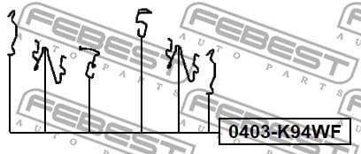 Febest 0403-K94WF Mounting kit brake pads 0403K94WF: Buy near me in Poland at 2407.PL - Good price!