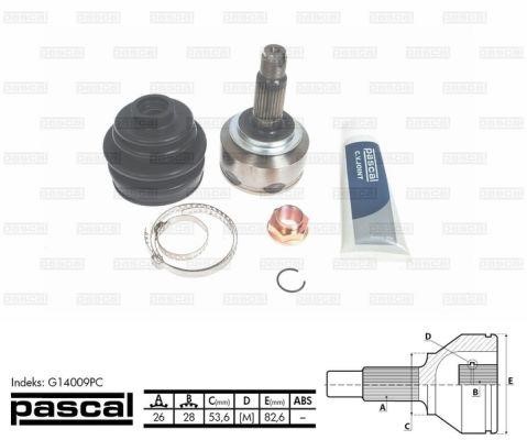 Pascal G14009PC Constant velocity joint (CV joint), outer, set G14009PC: Buy near me in Poland at 2407.PL - Good price!