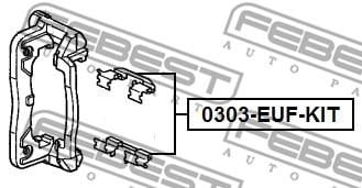Febest 0303-EUF-KIT Mounting kit brake pads 0303EUFKIT: Buy near me at 2407.PL in Poland at an Affordable price!