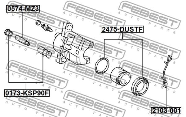 Febest 2103-001 Brake pad accessories 2103001: Buy near me at 2407.PL in Poland at an Affordable price!