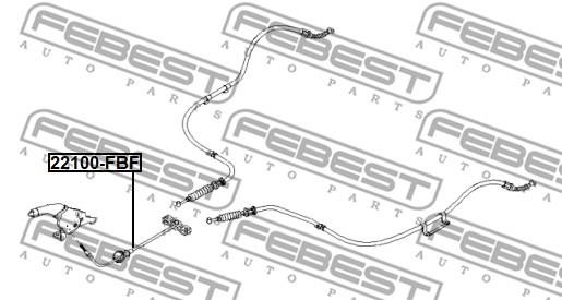 Cable Pull, parking brake Febest 22100-FBF