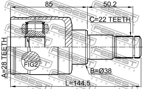 Febest 0711-RS415ATLH Joint kit, drive shaft 0711RS415ATLH: Buy near me in Poland at 2407.PL - Good price!