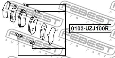 Febest 0103-UZJ100R Mounting kit brake pads 0103UZJ100R: Buy near me in Poland at 2407.PL - Good price!