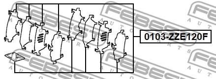 Febest 0103-ZZE120F Комплект монтажный тормозных колодок 0103ZZE120F: Отличная цена - Купить в Польше на 2407.PL!