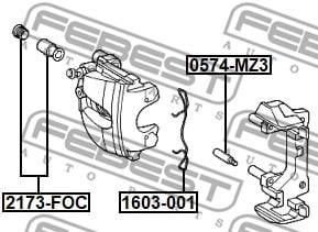 Febest 1603-001 Brake pad accessories 1603001: Buy near me in Poland at 2407.PL - Good price!