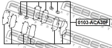 Febest 0103-ACA30F Mounting kit brake pads 0103ACA30F: Buy near me in Poland at 2407.PL - Good price!