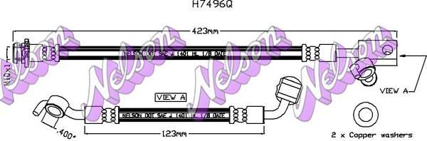 Brovex-Nelson H7496Q Тормозной шланг H7496Q: Отличная цена - Купить в Польше на 2407.PL!